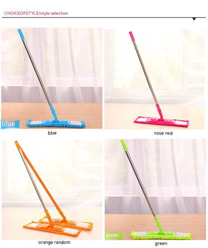 Flat Mop Chenille Mop Wet And Dry Lazy Stainless Steel Telescopic