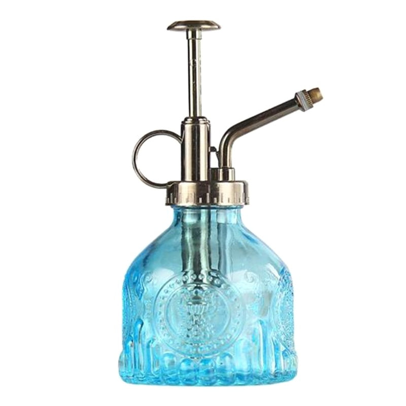 Embossed Glass Bottle Watering Flower Watering Can Shower Gardening Glass Small Spray