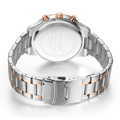 Men's Steel Band Chronograph Waterproof Luminous Quartz Men's Watch
