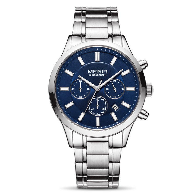 Men's Steel Band Chronograph Waterproof Luminous Quartz Men's Watch